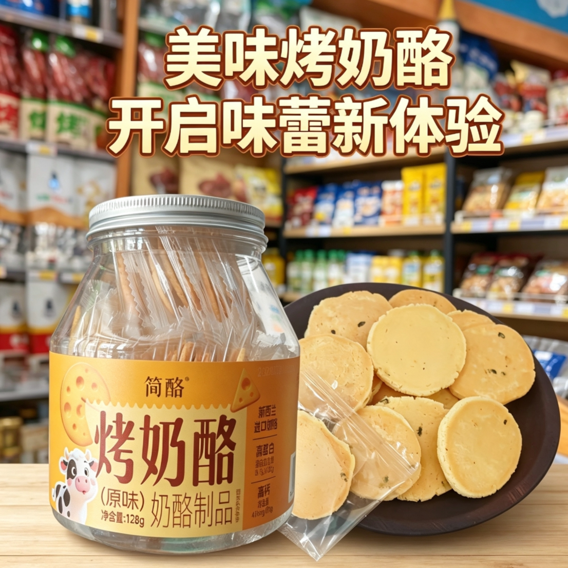 草原美食内蒙古特产雪原烤奶酪特产盒装独立小包装罐香脆美味零食