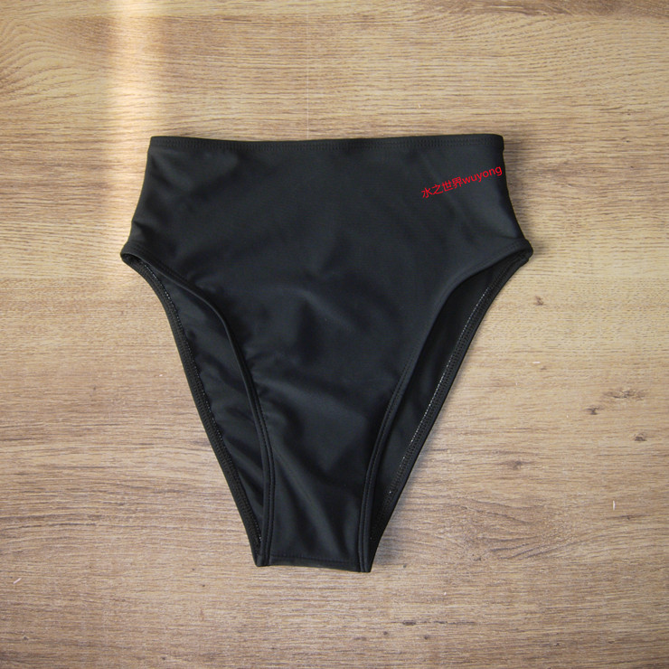 不退不换高叉三角女泳裤高腰过肚脐显腿长性感遮肚伤疤收腹显瘦