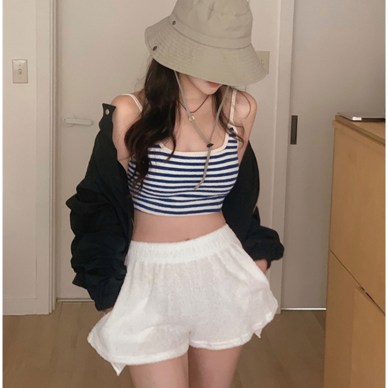 吊带分体女泳衣条纹性感