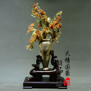 玉石摆件客厅天然岫玉摆件原石玉雕摆件梅花家居玄关乔迁礼品