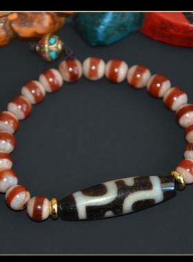 天然西藏真品包浆宝瓶天珠手串