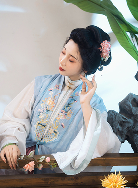 瞳莞汉服新四海升瓶微透直领对襟比甲原创设计夏秋一片式褶裙轻薄