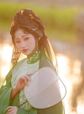 瞳莞原创等风来明制半透明头饰薄纱幅巾汉服妆造发饰2025春夏新品