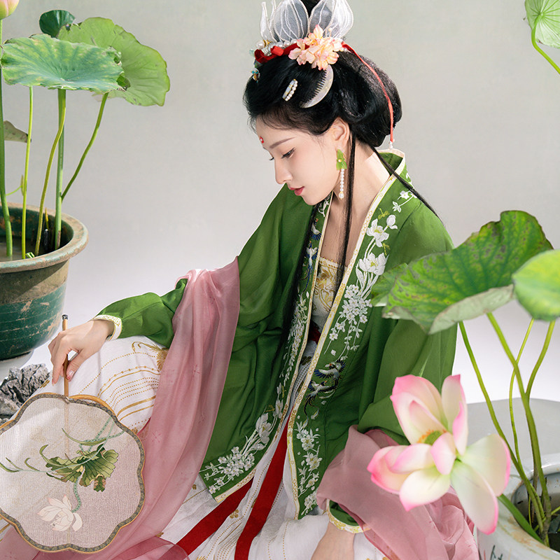 瞳莞设计花月笺直领对襟窄袖短衫日常百搭百迭裙宋制汉服女提花纱,女装/女士精品,汉服套装,淘宝优惠券,粉丝福利购,淘宝优惠卷