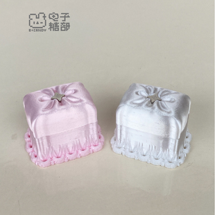 电子糖部[睡梦枕头]3D打印丝绸质感pla环保首饰盒粉色白色星