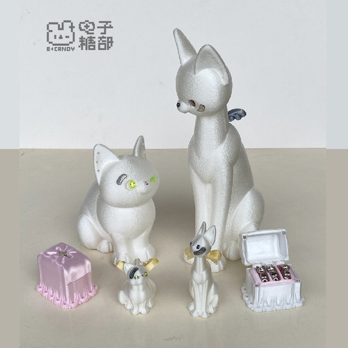 电子糖部[等你回家-喵喵]3D打印丝绸质感pla环保首饰架粉白黄
