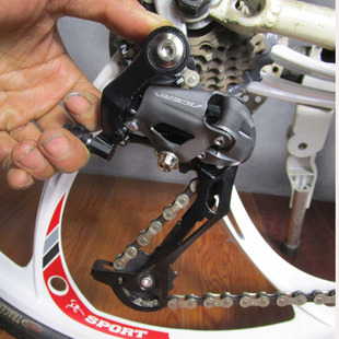 山地自行车9档后拨公路车27速变速速器390后拨长臂9速用钢塑联体