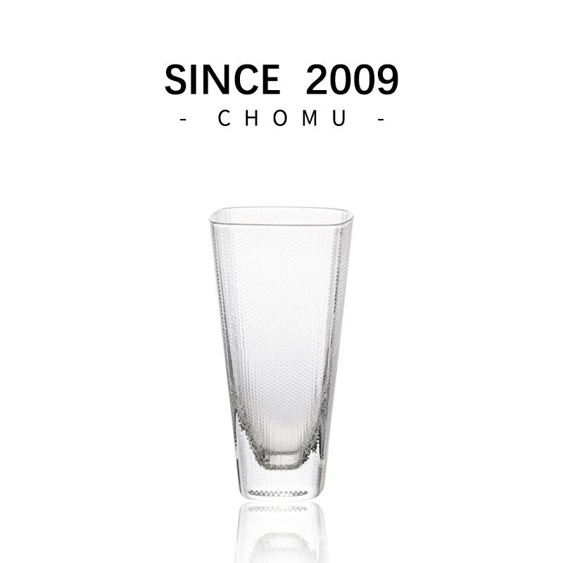 玻璃咖啡杯冰美式耐热格纹高硼硅拿铁杯高档精致家用茶水杯果汁杯