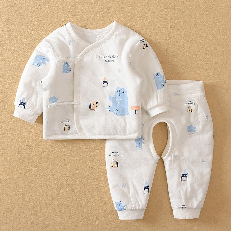 冬季哈咪奇婴儿保暖内衣套装新生儿加厚棉衣宝宝绑带和服加棉衣服