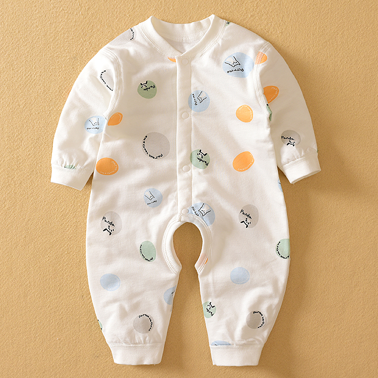 秋冬哈咪奇婴儿薄夹棉保暖连身衣