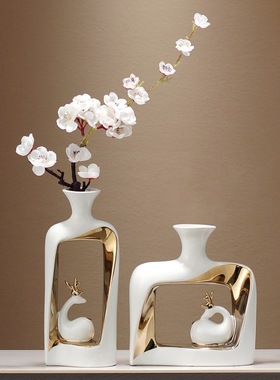 新中式电视柜客厅陶瓷花瓶摆件高端大气上档次玄关家具家居装饰品