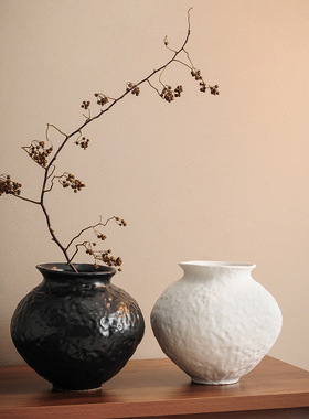 中古风陶瓷花瓶摆件客厅家居玄关电视柜轻奢高级感插花干花装饰品