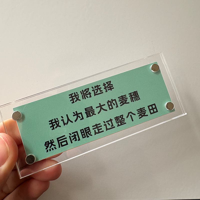 我将选择我认为最大的麦穗然后闭眼走过整个麦田 家居装饰冰箱贴