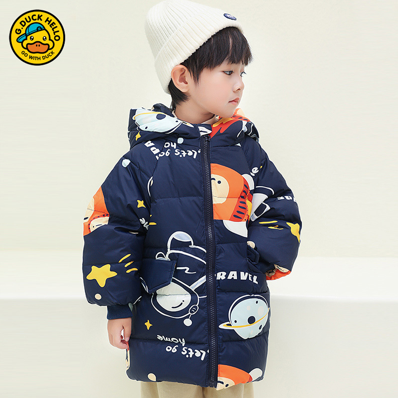 中长款加厚男女童羽绒服