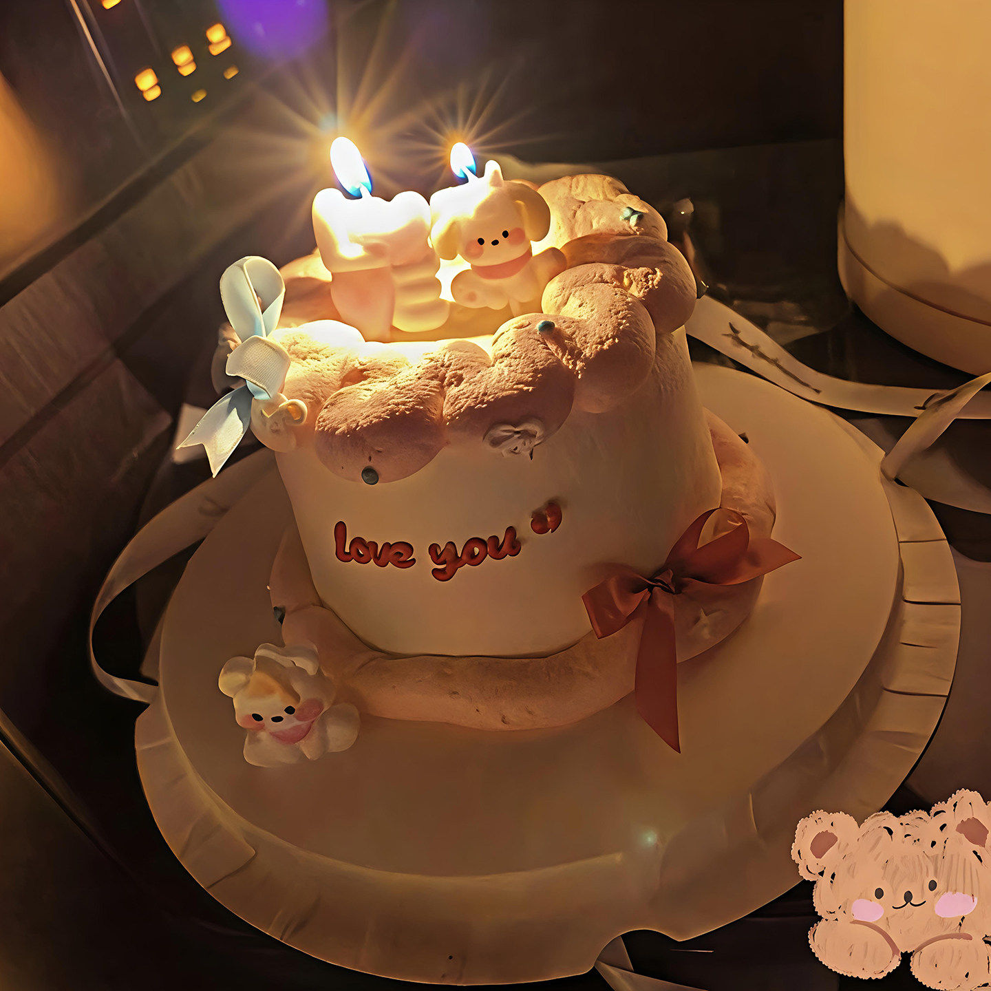 包邮情人节网红烘焙蛋糕装饰摆件插件ins风可爱小熊小狗蜡烛丝带,节庆用品/礼品,蛋糕/烘焙装饰用品,淘宝优惠券,粉丝福利购,淘宝优惠卷