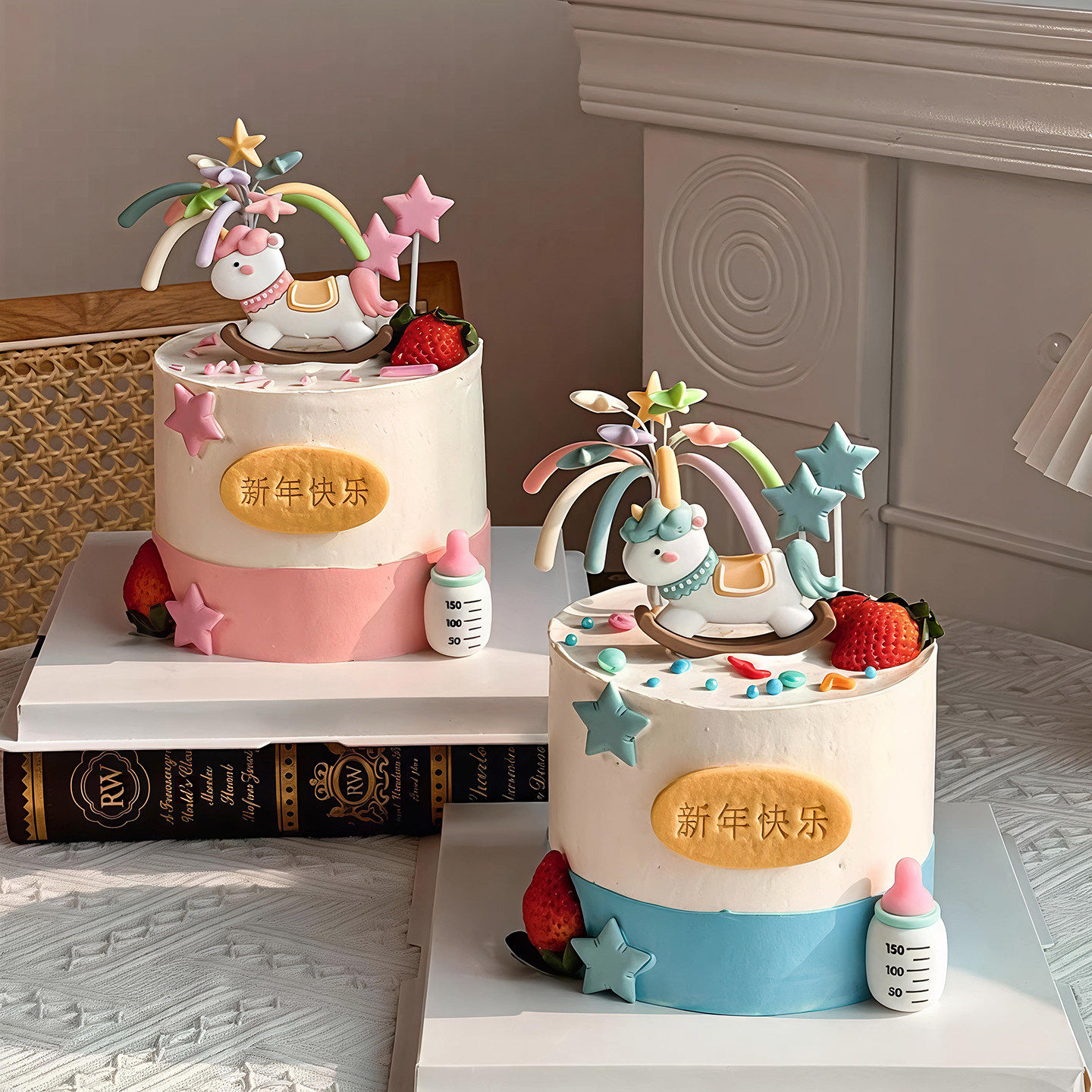 网红新年烘焙蛋糕装饰摆件可爱卡通摇摇木马宝宝生日星星礼花插件,节庆用品/礼品,蛋糕/烘焙装饰用品,淘宝优惠券,粉丝福利购,淘宝优惠卷