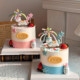 网红新年烘焙蛋糕装 饰摆件可爱卡通摇摇木马宝宝生日星星礼花插件