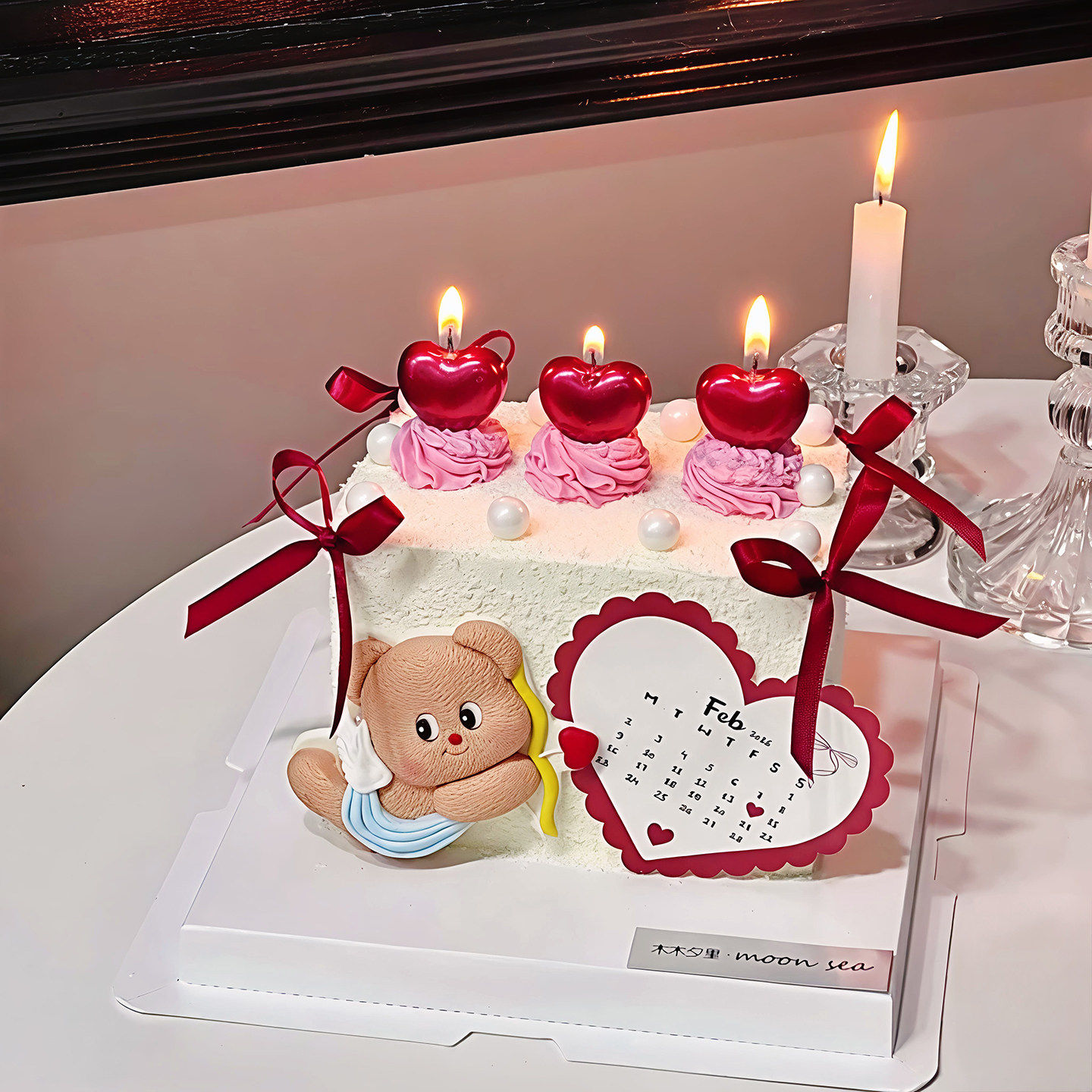 网红214情人节蛋糕装饰摆件黄油小熊花边爱心卡片爱心蜡烛插件,节庆用品/礼品,蛋糕/烘焙装饰用品,淘宝优惠券,粉丝福利购,淘宝优惠卷