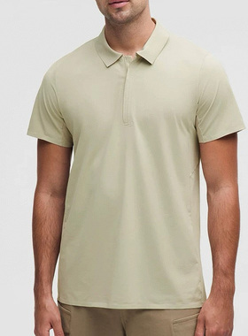 宝儿外贸lu同款Luxtreme男半拉链休闲衫短袖polo透气吸汗速干5316