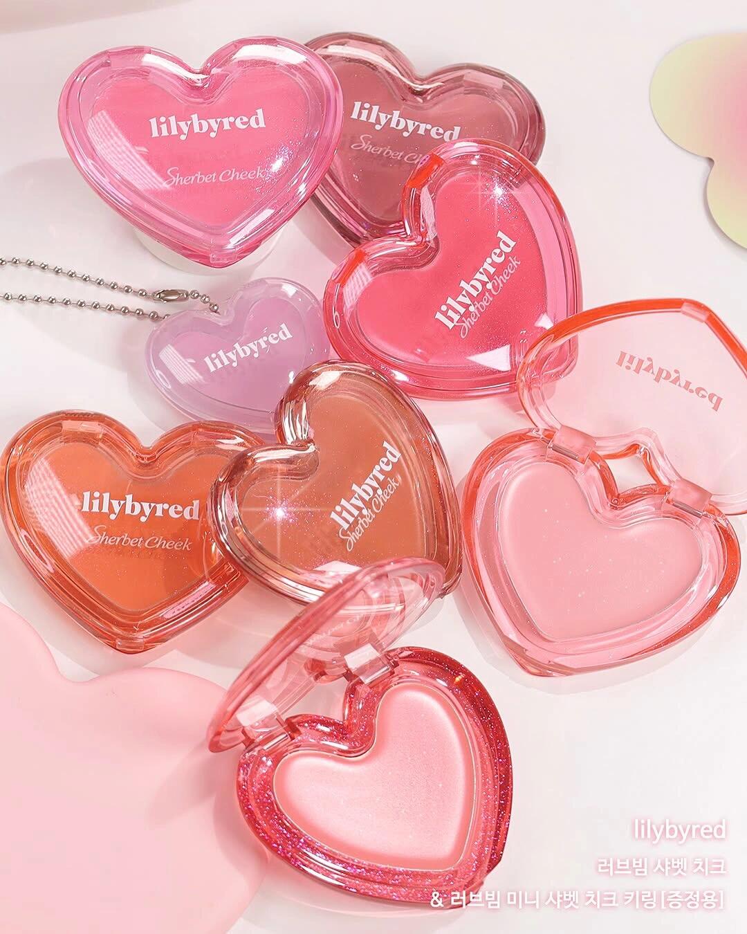 韩国lilybyred新款爱心珠光奶油腮红膏高光提亮显白自然oliveyoun