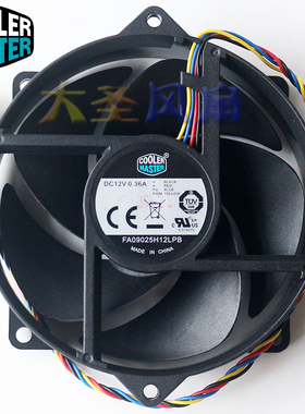 酷冷至尊 FA09025H12LPB 12V 0.36A 9CM圆框4线CPU散热器风扇