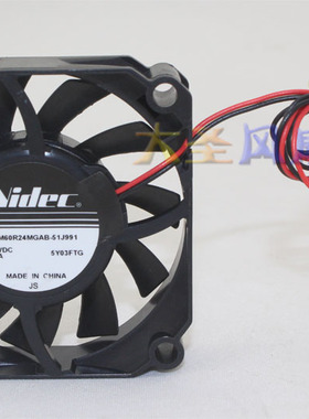全新Nidec M60R24MGAB 51J991 24V 0.08A 60*60*15打印机电源风扇