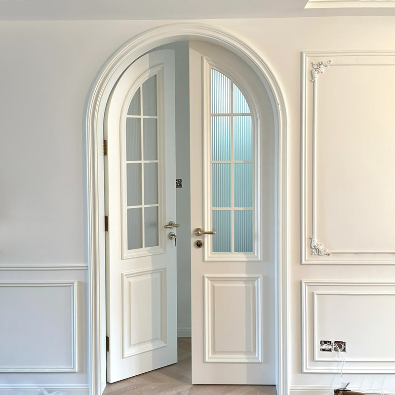 宅品匠心烤漆对开卧室门进口实木