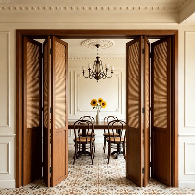 藤编折叠衣橱门透气背景墙床头