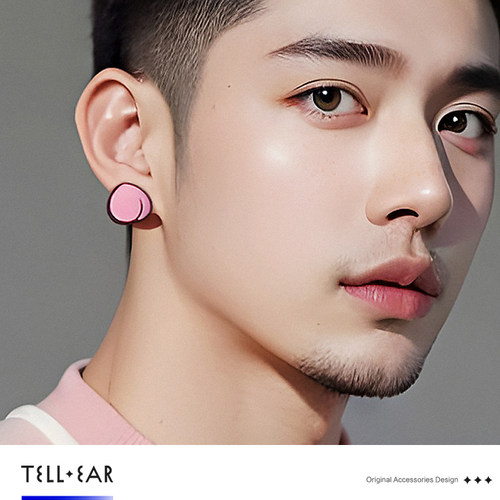 TELLEAR软陶泥趣味情侣男耳钉