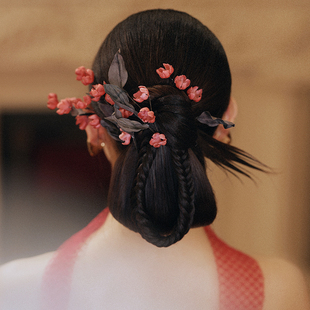 喜看手作梅花发钗新娘结婚简约高级感新中式秀禾旗袍汉服盘发饰品