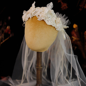 喜看手作高端串珠发圈发箍头纱新娘结婚法式 复古婚纱写真跟妆饰品