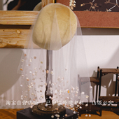 喜看原创手作铃兰流苏头纱新娘结婚法式 复古森系减龄婚纱礼服配饰