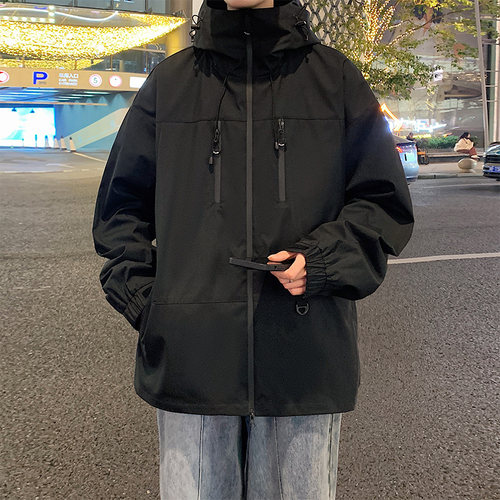 虹德齐情侣冲锋衣男女户外单层风衣外套男薄款防风防水夹克D8805