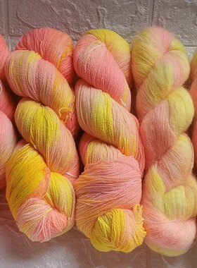 手染托斯卡拉羊毛线搭配高品质70%超幼马海20%羊毛马海毛线均100g
