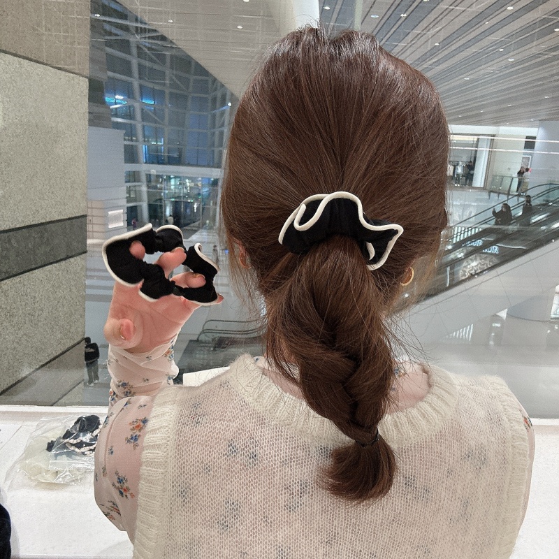 韩版木耳边大肠发圈女高级感花边头绳发绳头饰头花丸子头发饰皮筋