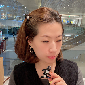 韩国东大门同款珍珠爱心抓夹ins网红边夹简约发夹少女可爱刘海抓