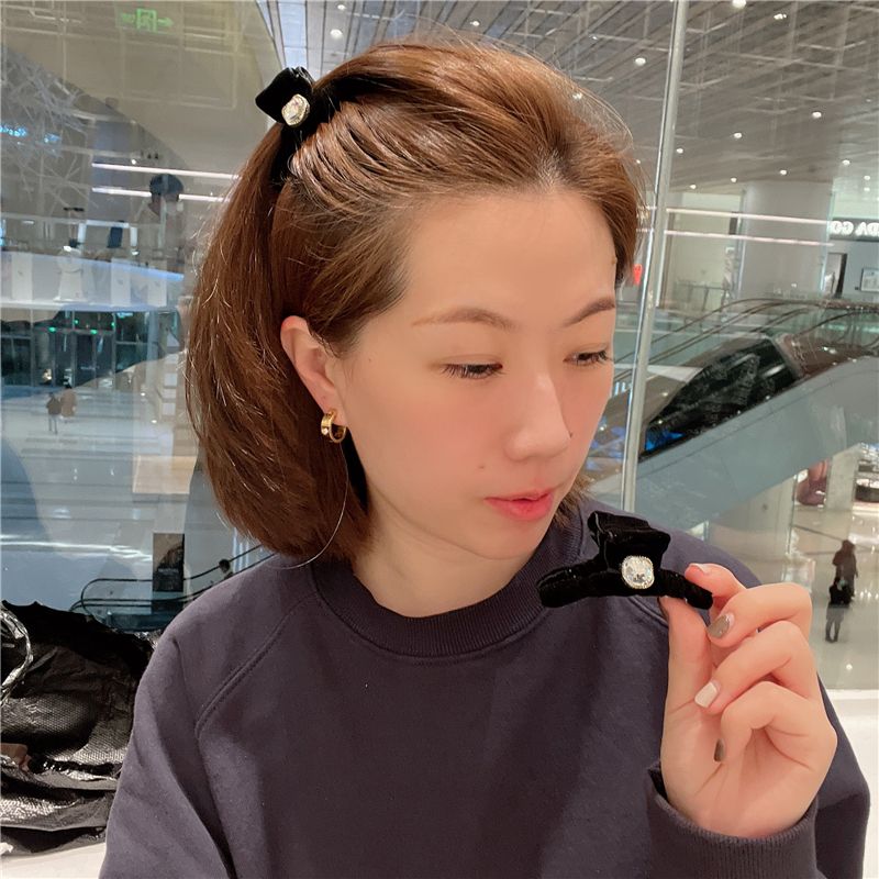 刘海抓夹日韩少女风格闪钻丝绒