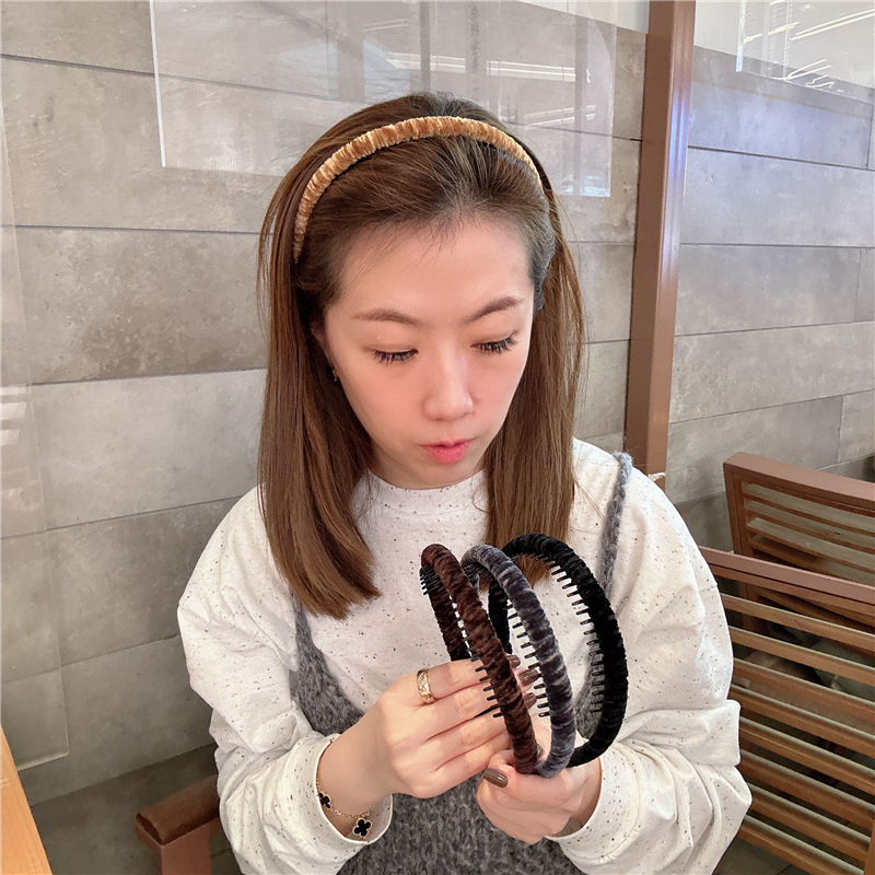 韩国进口高韧性黑色带长齿发头箍