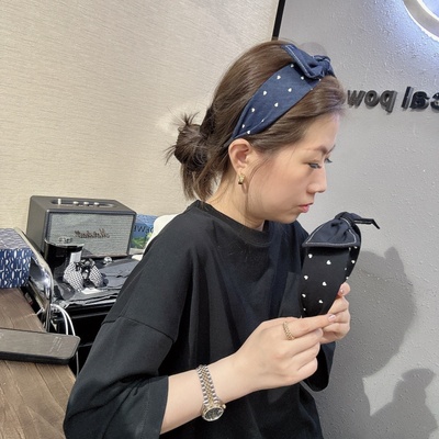 少女高颅顶发发卡宽边蝴蝶结头箍
