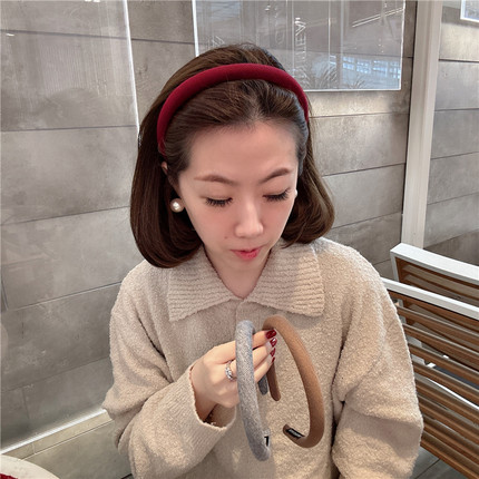 日韩版针织细条纹发箍简约宽头箍彩色海绵发卡ins少女网红发饰