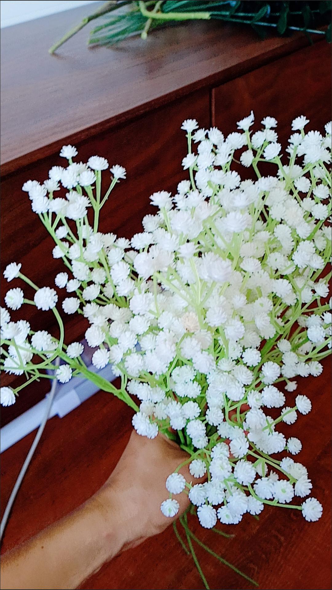 永生花满天星仿真花假花配饰干花客厅插花花艺婚庆手捧花软胶质感