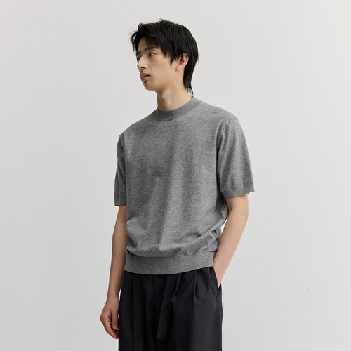 VMCL法尼澳绒正肩cleanfit羊绒蛋白针织短袖T恤男26SS vermicelli