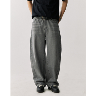 vermicell 男女25SS VMCL日系水洗廓形弯刀牛仔裤 微磨毛宽松香蕉裤