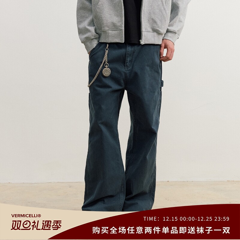 VMCL A字廓形洗水伐木裤男硬朗直筒美式复古做旧25AW vermicell