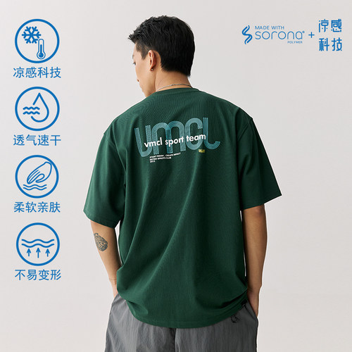 VMCL撞色线条索罗娜速干短袖T恤