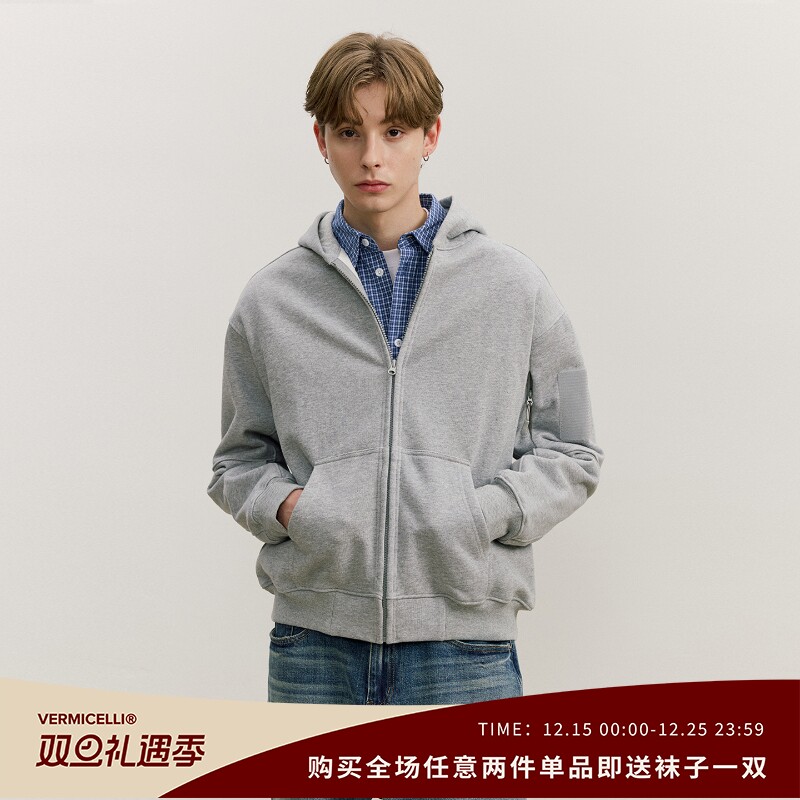 VMCL战术口袋重磅加绒连帽卫衣