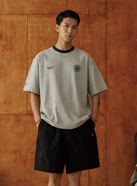 VMCL撞色拼接领口运动风小徽章宽松短袖T恤男国潮24SS vermicelli