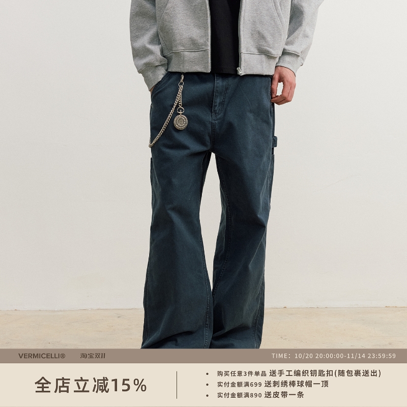 VMCL A字廓形洗水伐木裤男硬朗直筒美式复古做旧25AW vermicell