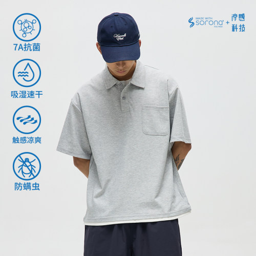 VMCL老钱风 假两件日系简约通勤宽松短袖POLO衫男25SS vermicelli