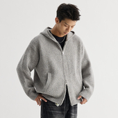 VMCL蓬松软糯羊毛抗起球双拉链连帽毛衣针织衫 男女24AW vermicell